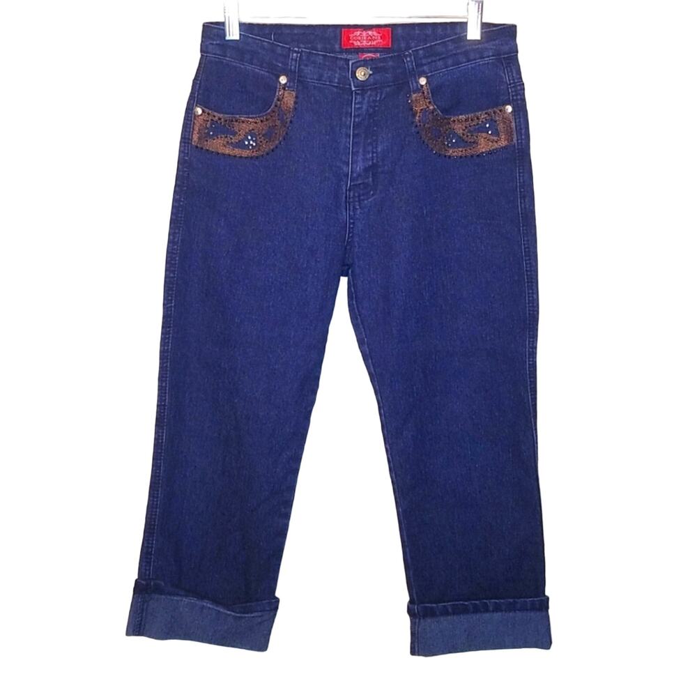 COS Jeans High Rise Embellished Pockets Crop Jeans Size 10